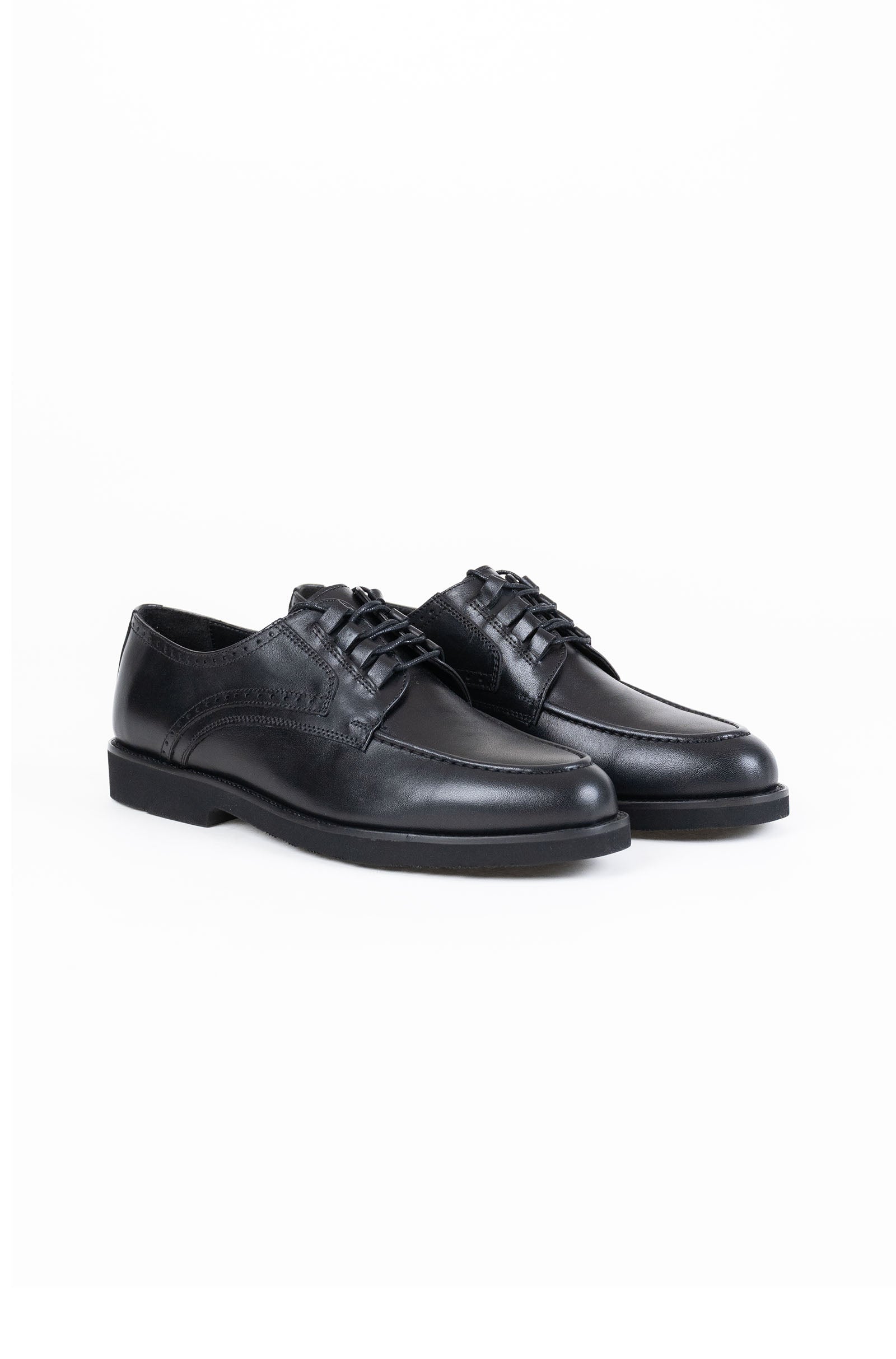Leather Apron Toe Derby Formal Shoes