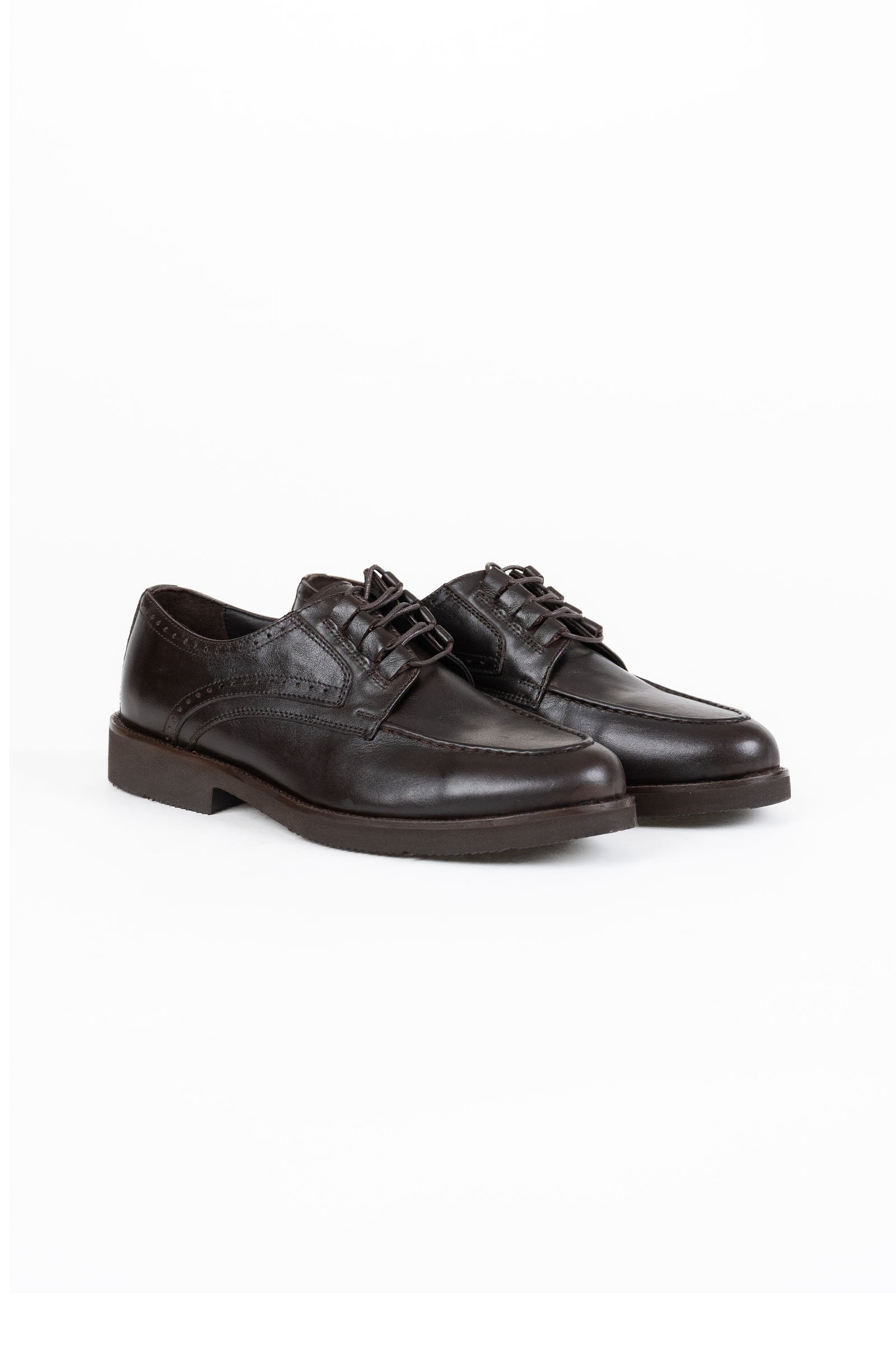 Leather Apron Toe Derby Formal Shoes