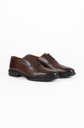 Leather Oxford Rounded Toe Cap Formal Shoes