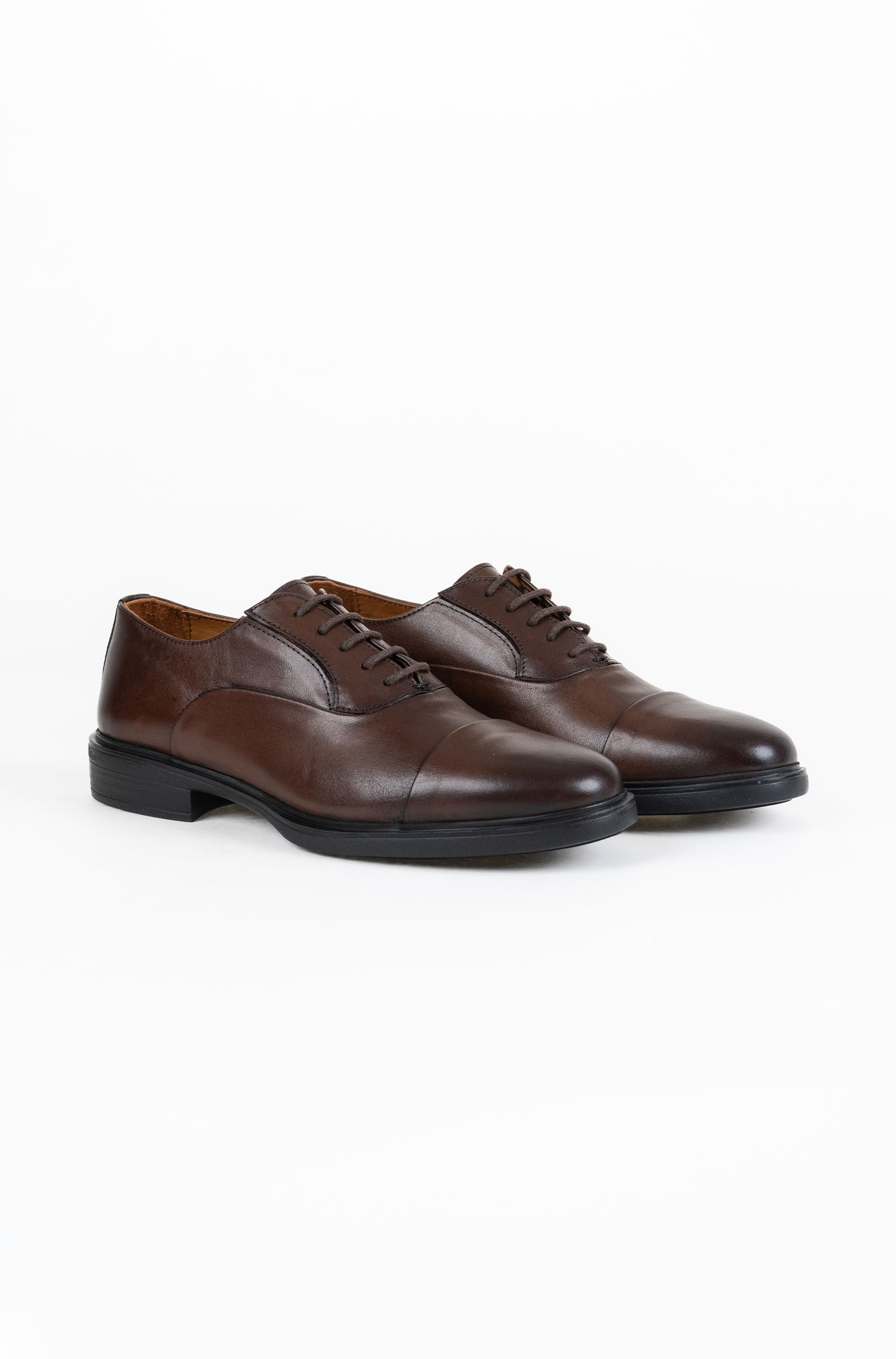 Leather Oxford Rounded Toe Cap Formal Shoes