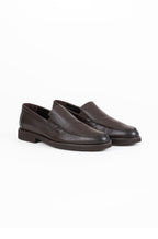 Leaher Apron Toe Slip-On
